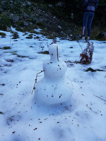 Weird snowmanの写真素材