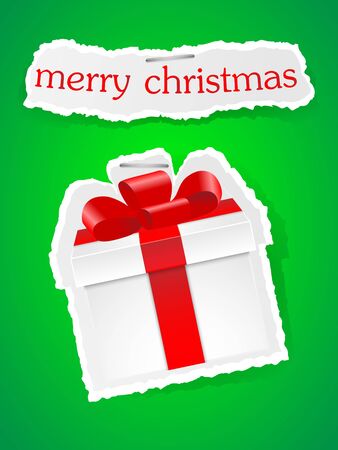 Christmas card on ripped paperのイラスト素材
