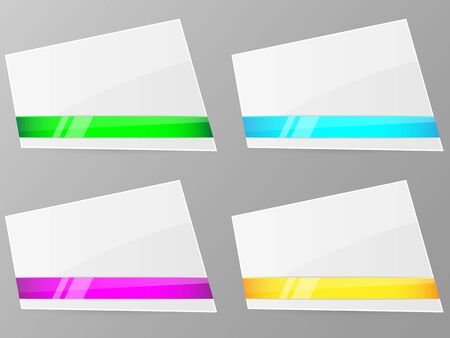 White paper with ribbon  Vector illustration  のイラスト素材