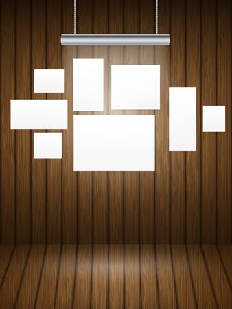 Wooden planks interior with light illustration のイラスト素材