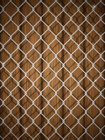 Wooden texture with chain fence illustration  のイラスト素材