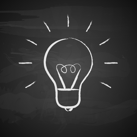 Light bulb on black background. Vector illustration.のイラスト素材