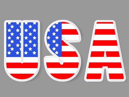 USA letters with flag background.のイラスト素材