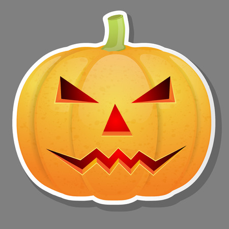 Halloween pumpkin isolated on grey background. Vector illustration.のイラスト素材