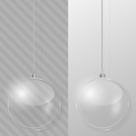 Glass Christmas ball. Design template.のイラスト素材