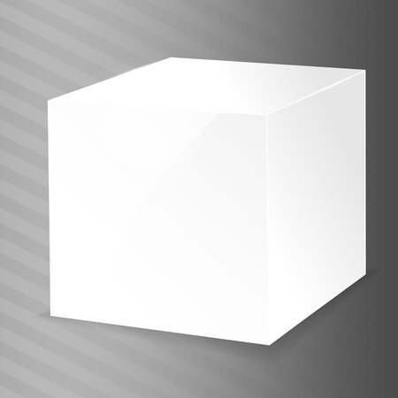 White cube Vector illustration  isolated on plain dark background.のイラスト素材