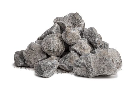 Gravel 40-70mm on white backgroundの写真素材