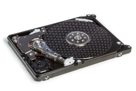 Disassembled hdd disk 2.5 "isolated on white backgroundの写真素材