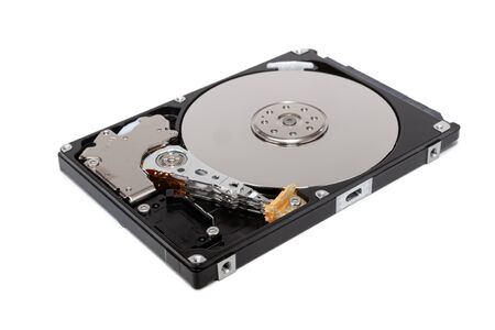 Disassembled hdd disk 2.5 "isolated on white backgroundの写真素材