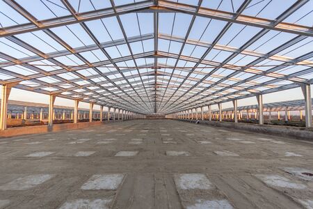 Construction of a cattle-breeding farmの写真素材