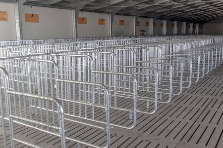 Construction of a farm for pigsの写真素材