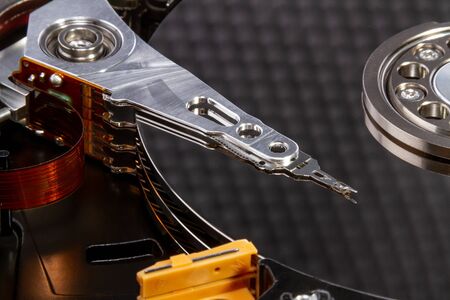Disassembled hdd disk 3.5 "isolated on white backgroundの写真素材