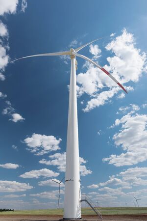 Wind turbines for the production of electricity from windの写真素材