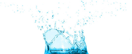 Frozen water drop. Water splash. Water sparks.