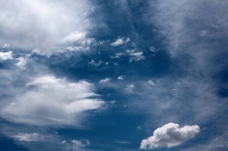 blue sky with cloud closeupの写真素材