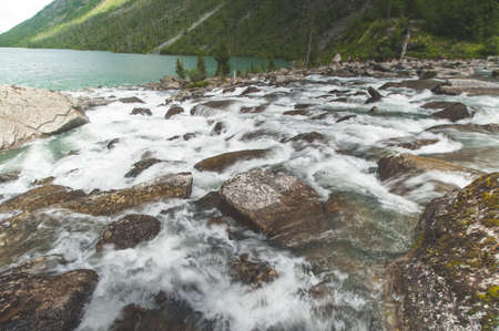 noises on the multi-mountain lakes in the Altai Mountains.の写真素材