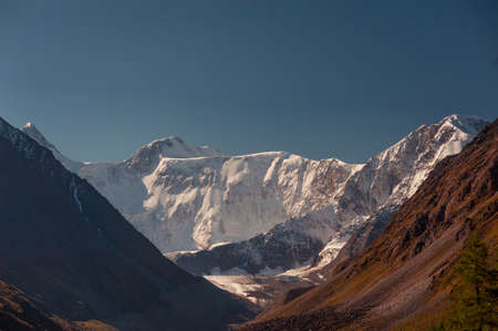 Mount Beluha at sunset. Altai Mountain. gorizontalの写真素材