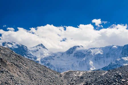 Mount Beluha is close-up shot horizontally. Altai.の写真素材