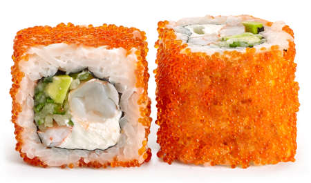 California sushi with shrimp, cucumber, cheese and avocadoの写真素材