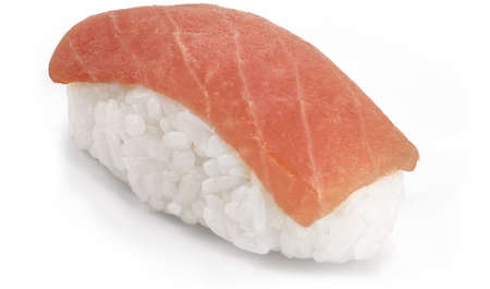 Sushi with tuna on a white backgroundの写真素材
