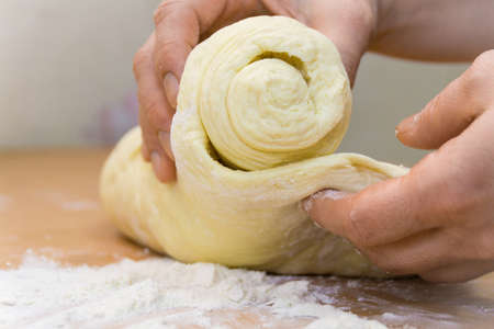 Making Puff Pastry. Dough ready before chilling.の写真素材