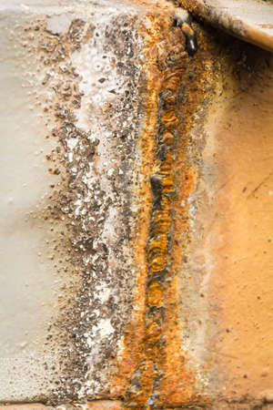 Rusty metal texture background with a weld seam.Industrial.の写真素材