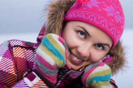 Young beautiful woman outdoor (Shallow DOF)の写真素材