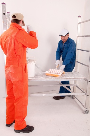 Construction workers at workの写真素材