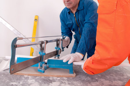 Construction workers at work 