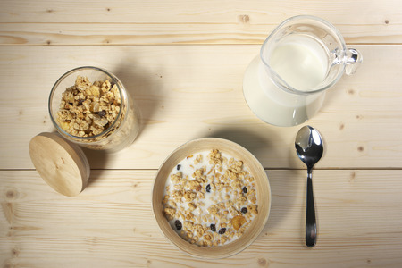 Delicious and healthy cereal in bowlの写真素材
