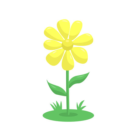 flower symbol with yellow petals on white backgroundのイラスト素材