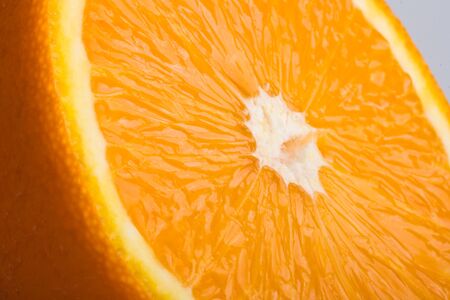 Fresh Orange slice close upの写真素材