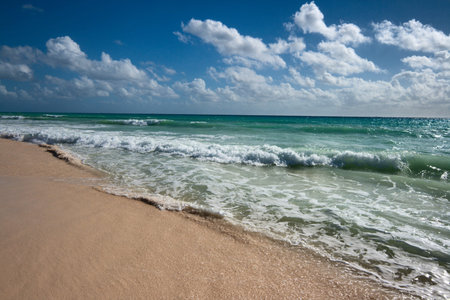 Beautiful beach and  waves of Caseaの写真素材