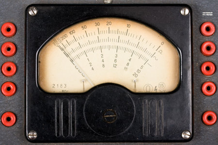 Vintage analog scale of a measurment device close upの写真素材