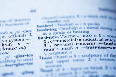 Definition of business in dictionary - selective focusの写真素材