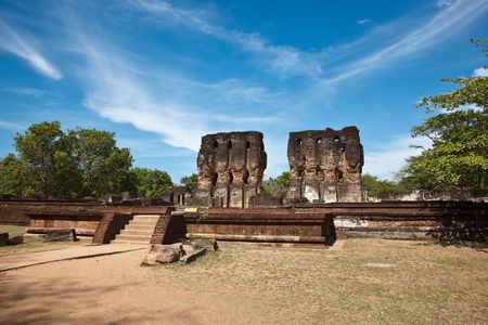 Ancient Royal Palace ruins. Pollonaruwa, Sri Lankaの写真素材