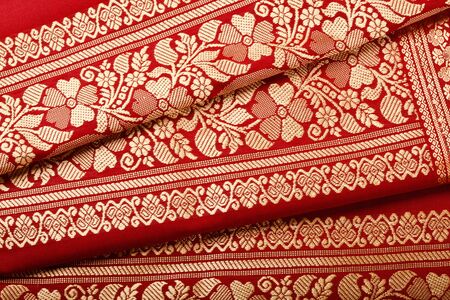 Indian sari close up textureの写真素材