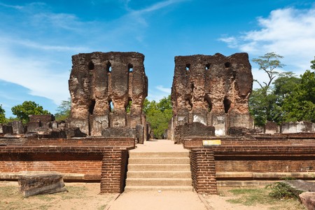 Ancient Royal Palace ruins. Pollonaruwa, Sri Lankaの写真素材
