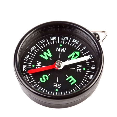 Black compass isolated on white backgroundの写真素材