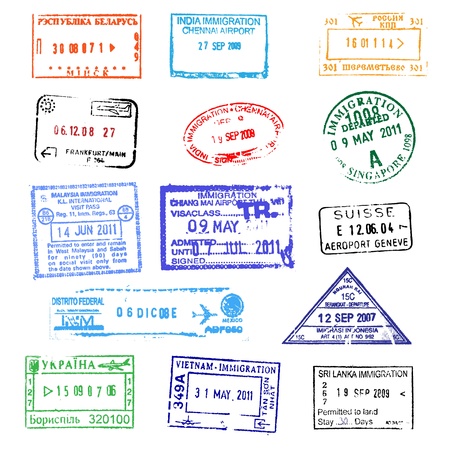 Passport stampsのイラスト素材