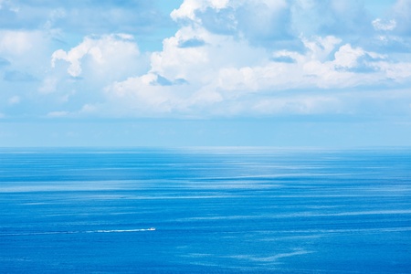 Speeding boat in blue sea. Andaman Sea, Thailandの写真素材