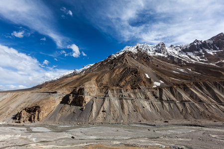 Travel Himalayas background - Spiti Valley in Himalayas. Himachal Pradesh, India