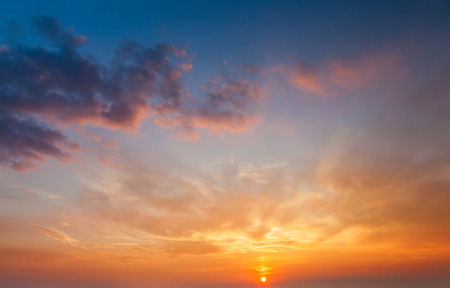 Evening sky with dramatic cloudsの写真素材