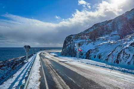 Road in Norway in winter