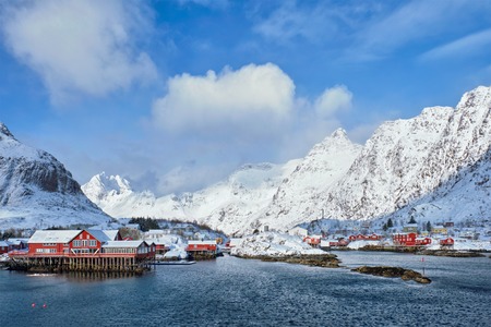 "A" village on Lofoten Islands, Norwayの写真素材