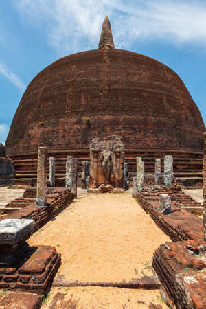 Buddhist dagoba, stupa in ancient city of Pollonaruwaの写真素材