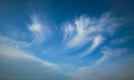 Blue sky with whie Cirrus clouds