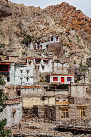 Houses in Himalayas. Hemis, Ladakh, Indiaの写真素材