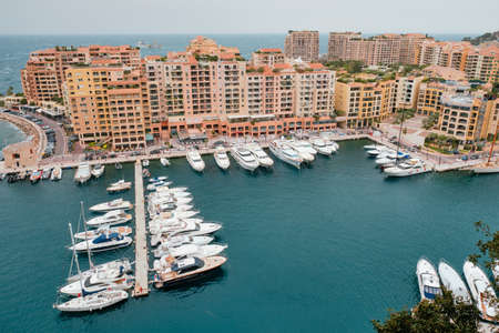 Harbor with yachts and boats in Moncte Carlo, Monacoの写真素材