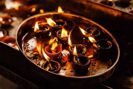 Diwali lights on hindu festival. Indiaの写真素材